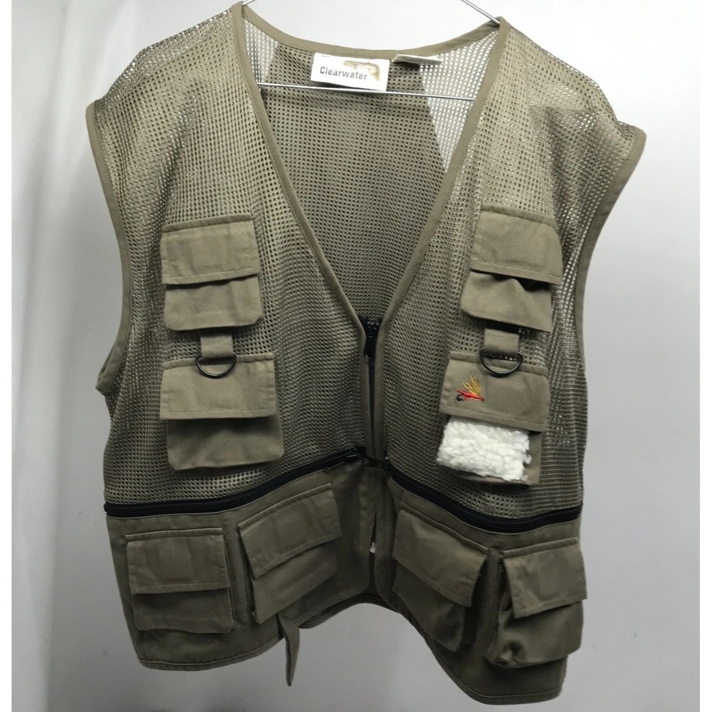 Vintage Blackhawk Clearwater Fishing utility Zip Vest XL Multi Pockets OUTDOORS